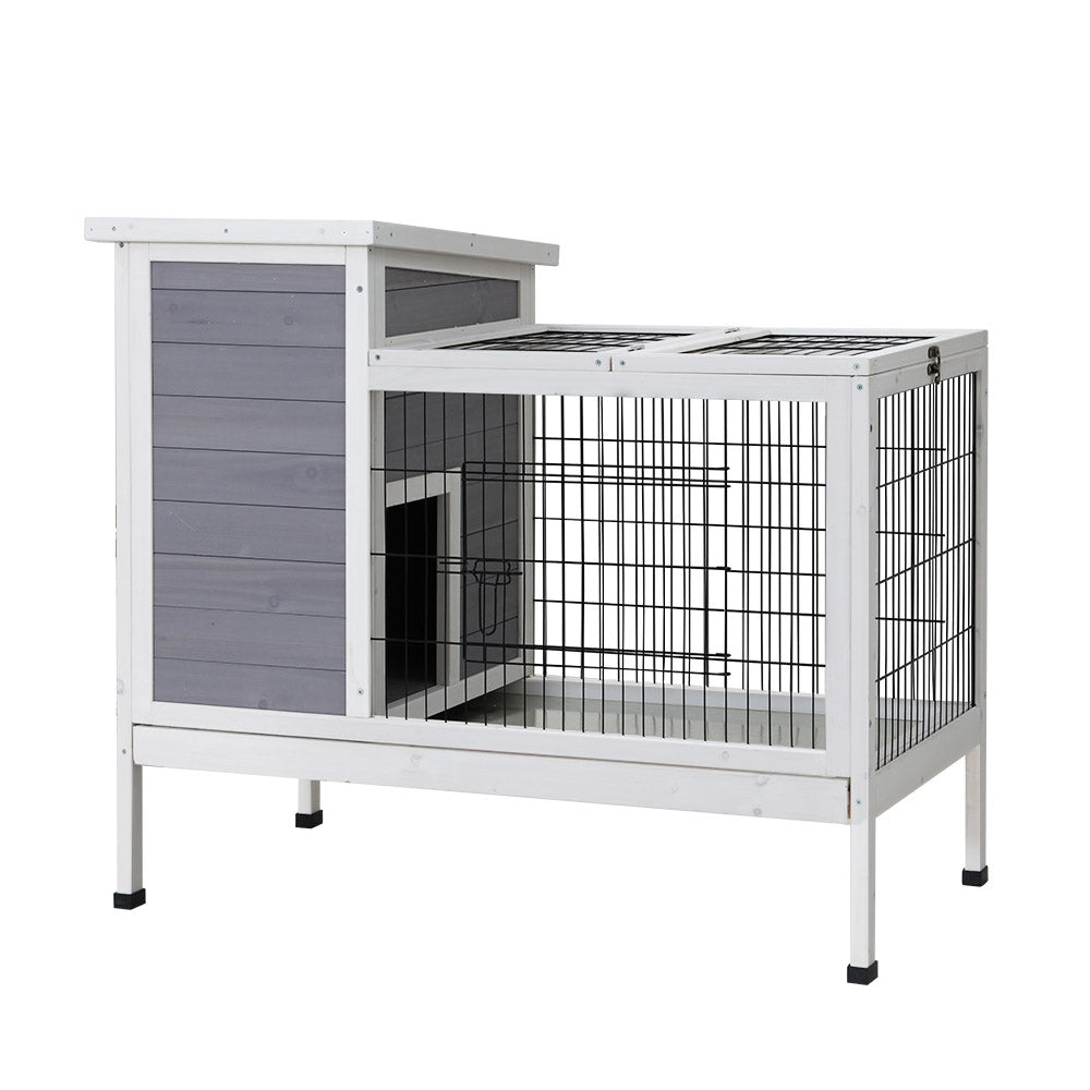 i.Pet Rabbit Hutch Chicken Coop 97cm x 49cm x 86cm Chicken Coop Large Run Wooden Outdoor Cage House