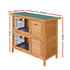 Outdoor Wooden Pet Hutch Double Tier Rabbit Cage Guinea Pig House