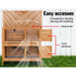 Outdoor Wooden Pet Hutch Double Tier Rabbit Cage Guinea Pig House