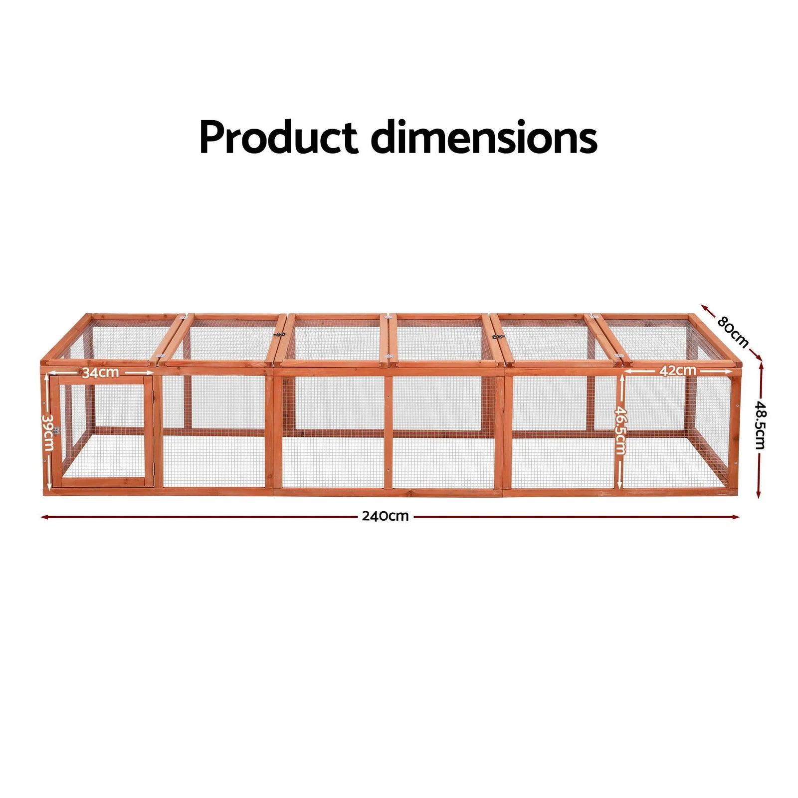 Chicken Coop Wooden Pet Run Rabbit Hutch Large Outdoor Cage with Play Area Brown