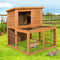 Wooden Rabbit Hutch Outdoor Pet Cage 2 Level Small Animal House