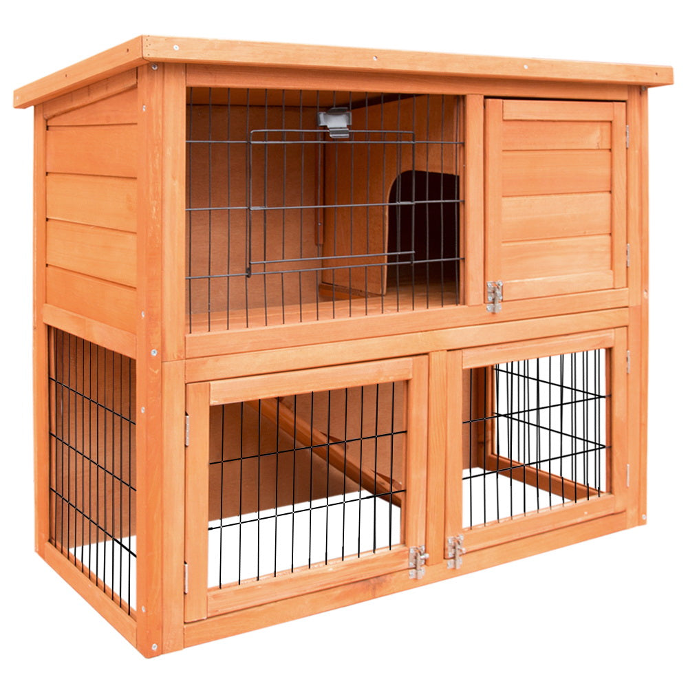 i.Pet Chicken Coop Rabbit Hutch 88cm x 40cm x 76cm Large Chicken Coop House Run Wooden Cage Outdoor