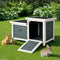 Outdoor Wooden Rabbit Cat Hutch House Fir Wood Pet Coop Enclosure Grey