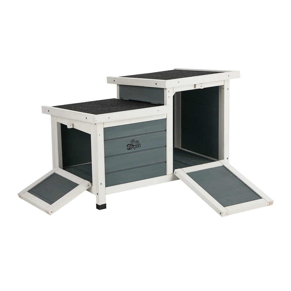 Outdoor Rabbit Cat Hutch Wooden Coop House Enclosure