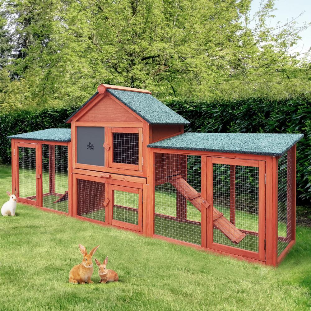 Rabbit Hutch Spacious Wooden Outdoor Pet Hutch