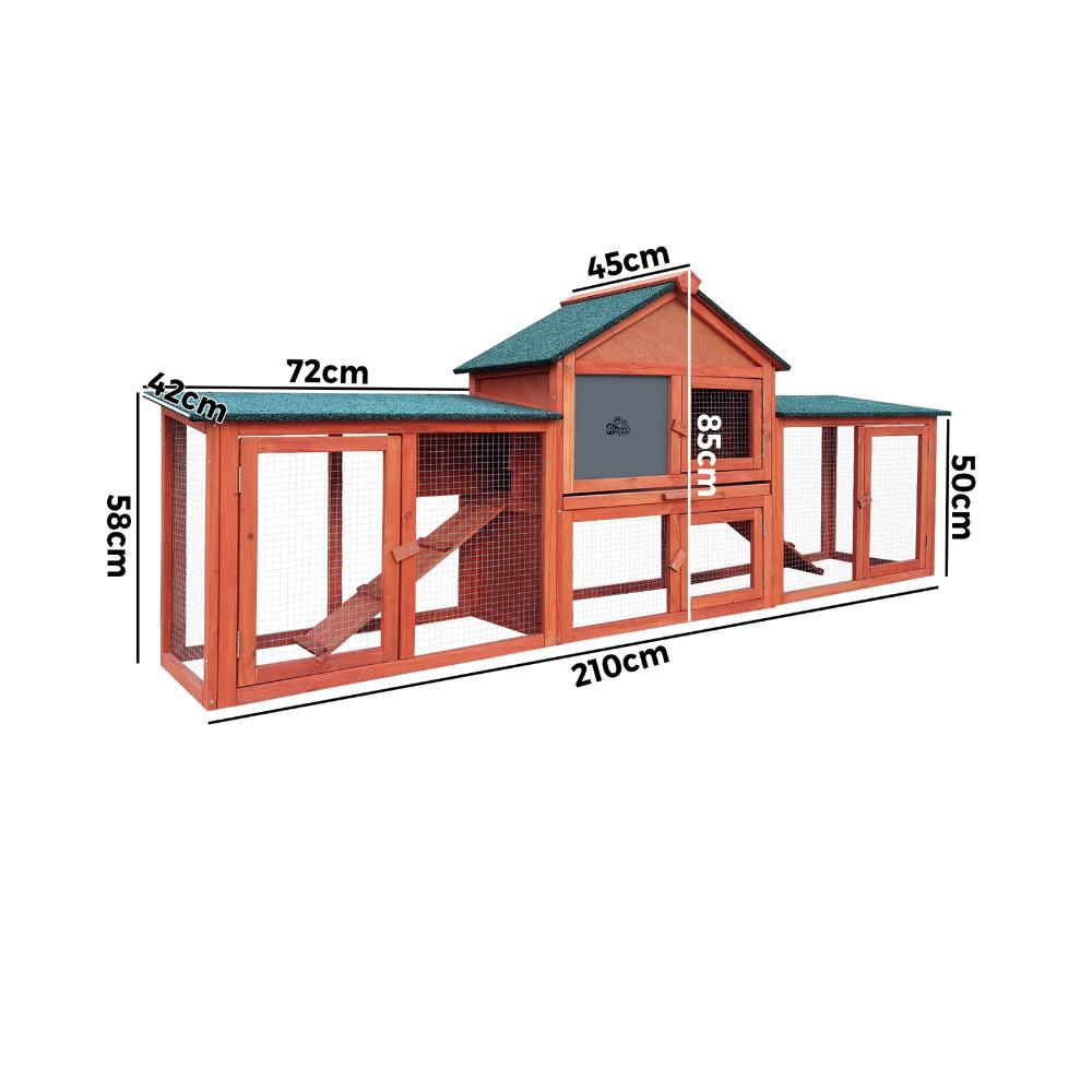 Rabbit Hutch Spacious Wooden Outdoor Pet Hutch