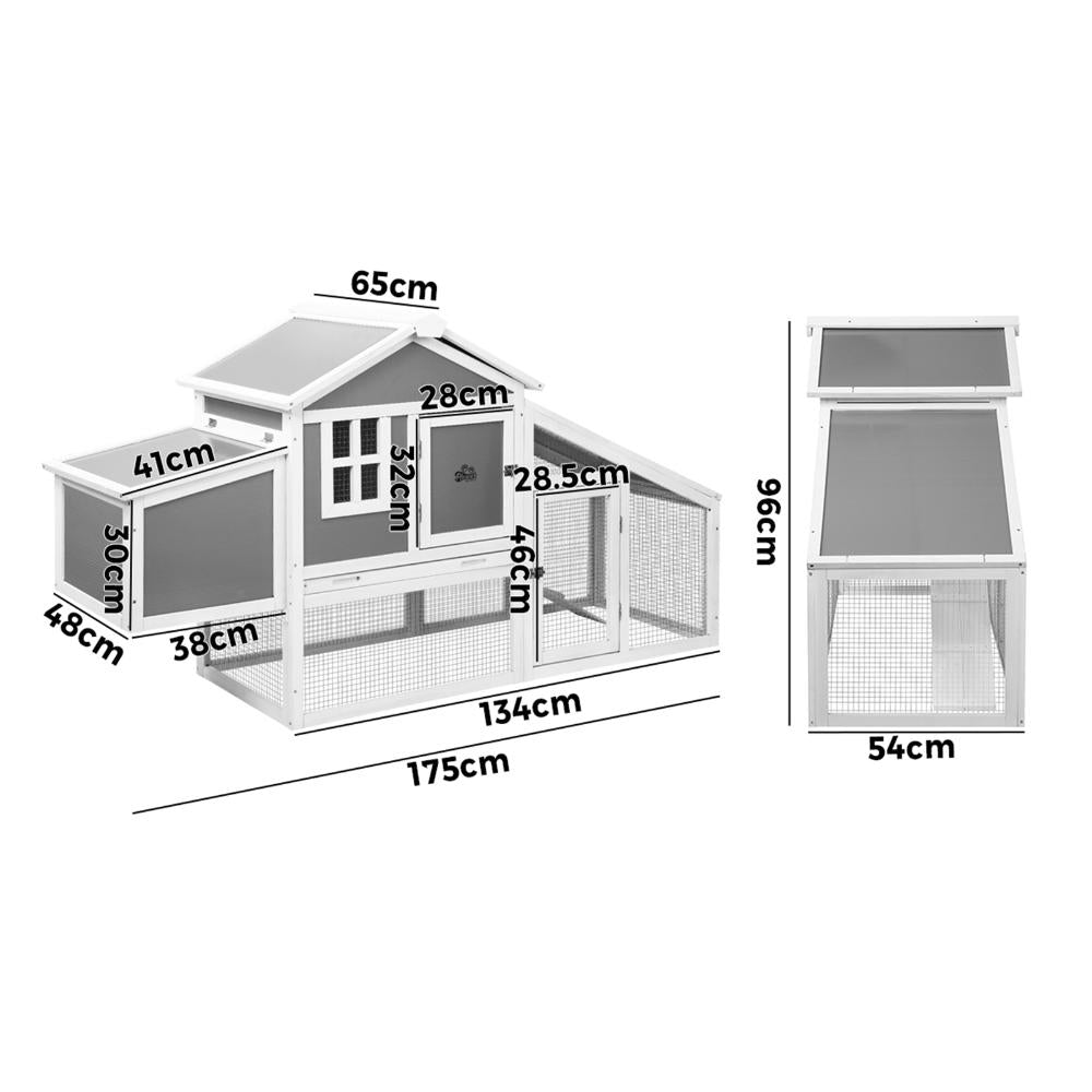 Pet Hutch Large Wooden Run Hatch Box Open Roof