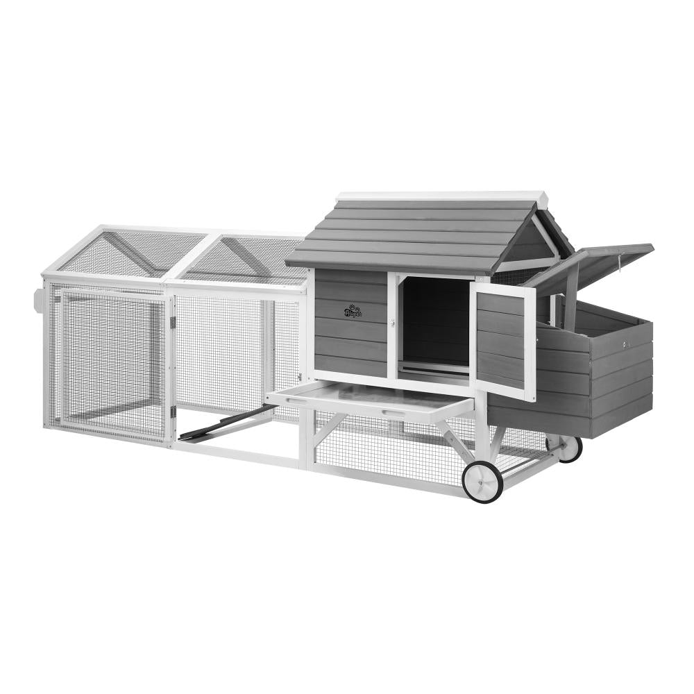 Pet Hutch wtih Wheels Wooden 225 x 80 x 105cm