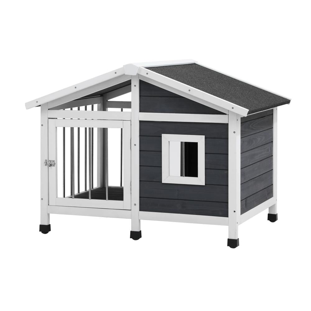 Wooden Pet Dog Kennel Awning Cabin