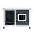 Dog Kennel House Wooden Grey and White