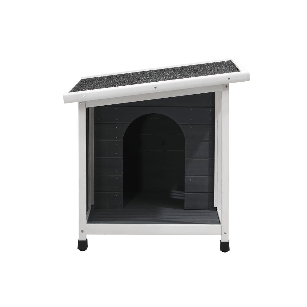 Dog Kennel House Wooden Grey and White