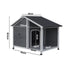 Dog Kennel House Wooden Awning Grey&White