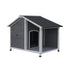 Dog Kennel House Wooden Awning Grey&White