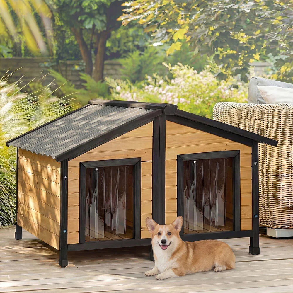 Dog Kennel Outdoor Indoor Pet House Wooden Puppy Cabin Kennels