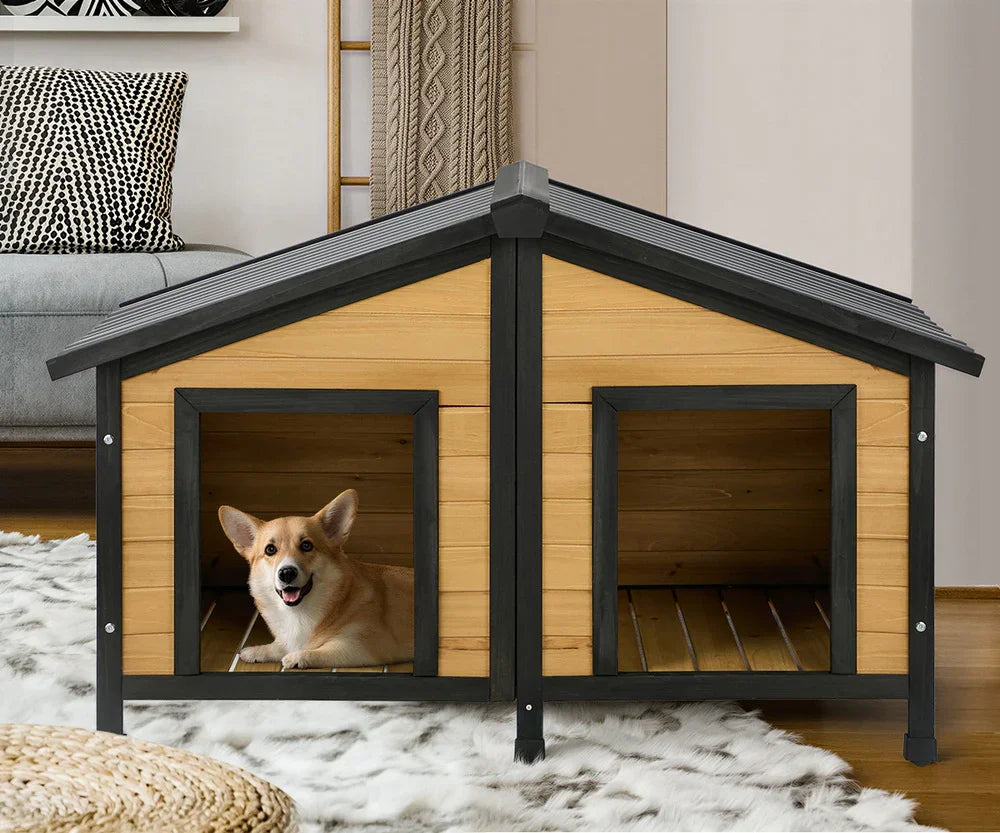Dog Kennel Outdoor Indoor Pet House Wooden Puppy Cabin Kennels