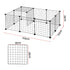i.Pet Dog Playpen 12 Panels Pet Playpen 35x35cm Iron DIY Enclosure for Small Animals