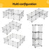 i.Pet Dog Playpen 12 Panels Pet Playpen 35x35cm Iron DIY Enclosure for Small Animals