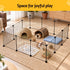 i.Pet Dog Playpen 12 Panels Pet Playpen 35x35cm Iron DIY Enclosure for Small Animals