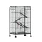 110cm 4 Level Rabbit Cage Indoor Hutch Guinea Pig Ferret Pet Cage on Wheels Black