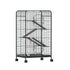 110cm 4 Level Rabbit Cage Indoor Hutch Guinea Pig Ferret Pet Cage on Wheels Black