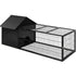 Large Metal Rabbit Hutch with Run – Outdoor Pet Cage 162×60×71cm Black