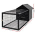 Large Metal Rabbit Hutch with Run – Outdoor Pet Cage 162×60×71cm Black