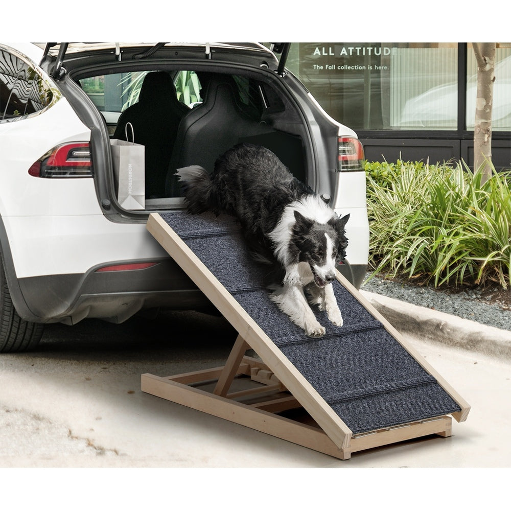 Dog Pet Ramp Adjustable Height Foldable 100cm