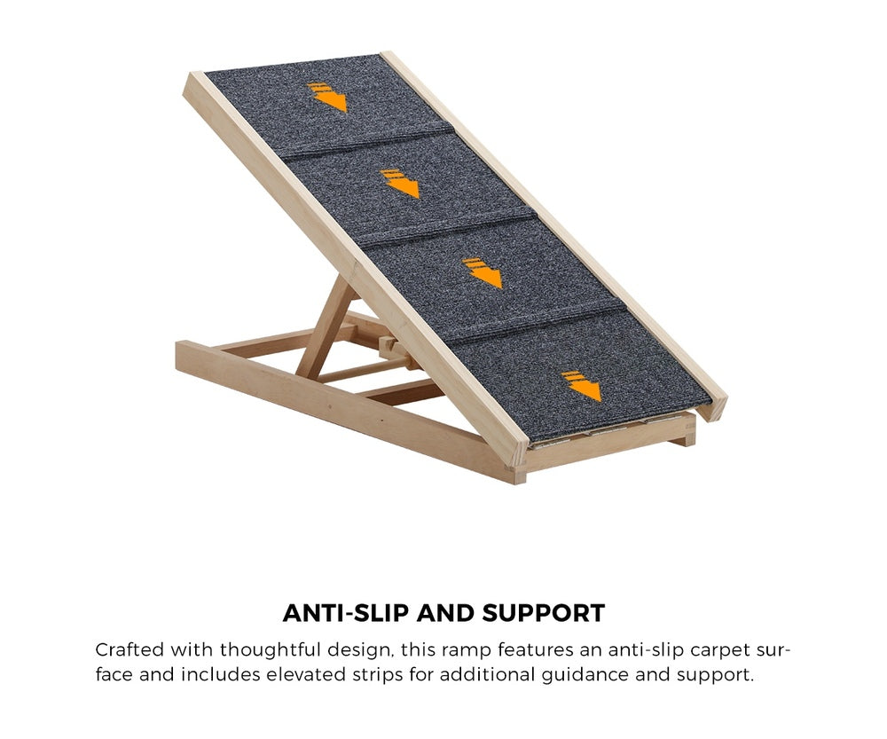 Dog Pet Ramp Adjustable Height Foldable 70cm