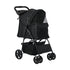 Alopet Foldable Pet Stroller, Small Dog & Cat Pram with Cup Holder, 15kg, Black
