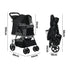 Alopet Foldable Pet Stroller, Small Dog & Cat Pram with Cup Holder, 15kg, Black