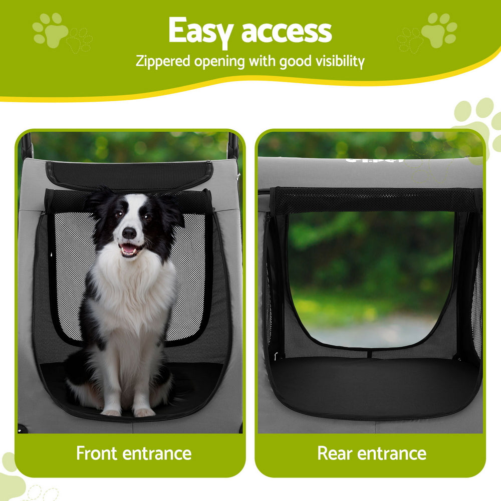 Pet Stroller Dog Pram Large Carrier Cat Travel Foldable Strollers 4 Wheels Trolley