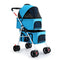 Pet Stroller Dog Pram Large Cat Carrier Travel Pushchair Foldable 4 Wheels