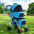 Pet Stroller Dog Pram Large Cat Carrier Travel Pushchair Foldable 4 Wheels