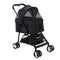 Pet Stroller Dog Pram Cat Carrier Travel Large Pushchair Foldable 4 Wheels Black
