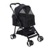 Pet Stroller Dog Pram Cat Carrier Travel Large Pushchair Foldable 4 Wheels Black
