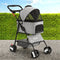 3-in-1 Pet Stroller Dog Cat Pram Carrier Car Seat Foldable Grey 25kg