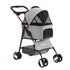 3-in-1 Pet Stroller Dog Cat Pram Carrier Car Seat Foldable Grey 25kg