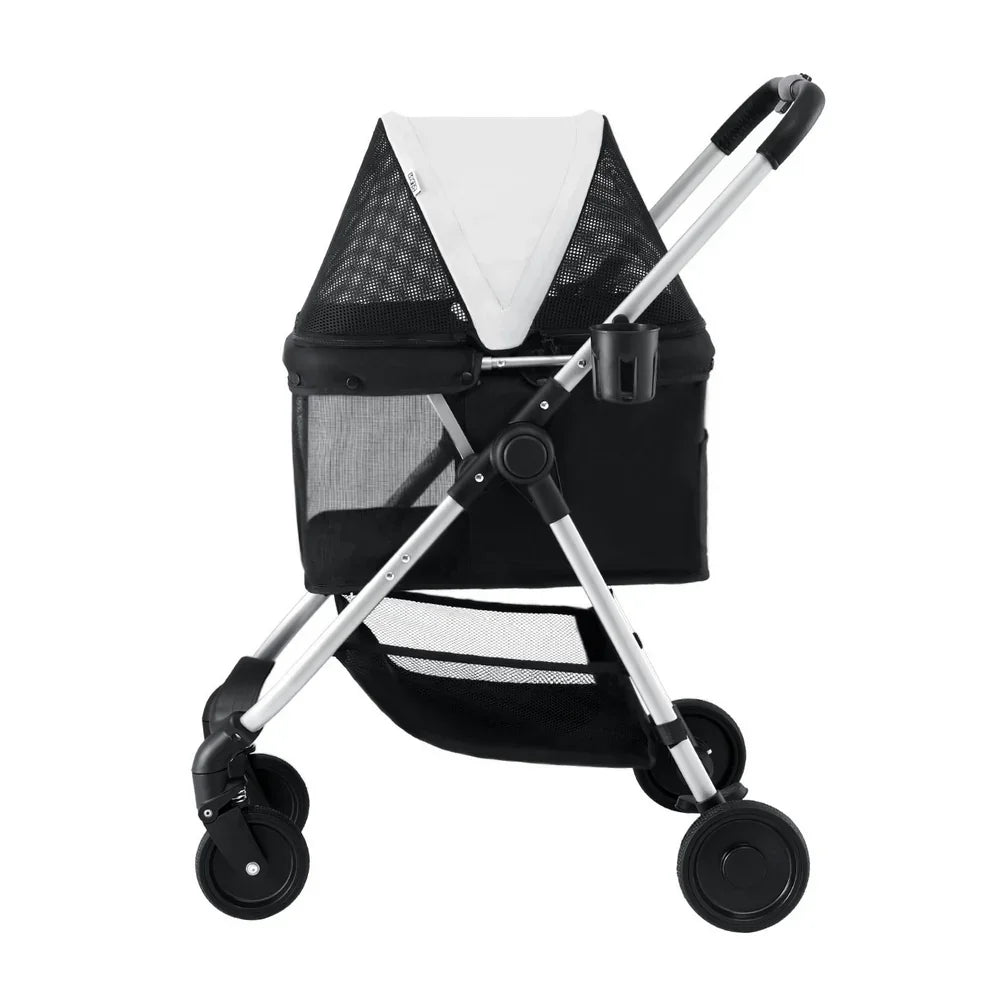 Pet Stroller Pram Dog Cat Carrier Cage Large Travel Pushchair Foldable 4 Wheels