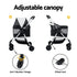 Foldable Pet Stroller Dog Cat Pram 4 Wheel Travel Carrier with Storage