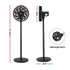 Devanti Pedestal Fan with Remote, 7 Speeds 3 Heights DC Motor, Black