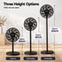 Devanti Pedestal Fan with Remote, 7 Speeds 3 Heights DC Motor, Black
