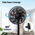 Devanti Pedestal Fan with Remote, 7 Speeds 3 Heights DC Motor, Black