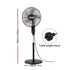 16-Inch Pedestal Fan with Remote Control, 3 Speeds, 8H Timer, Black