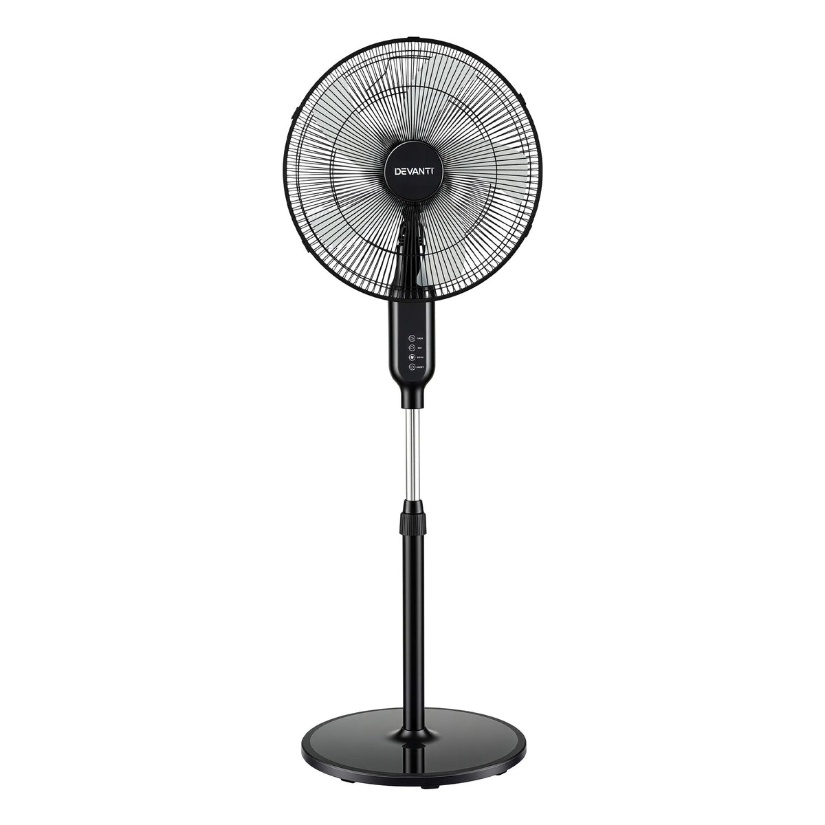 16-Inch Pedestal Fan with Remote Control, 3 Speeds, 8H Timer, Black