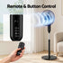 16-Inch Pedestal Fan with Remote Control, 3 Speeds, 8H Timer, Black
