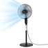 16-Inch Pedestal Fan with Remote Control, 3 Speeds, 8H Timer, Black