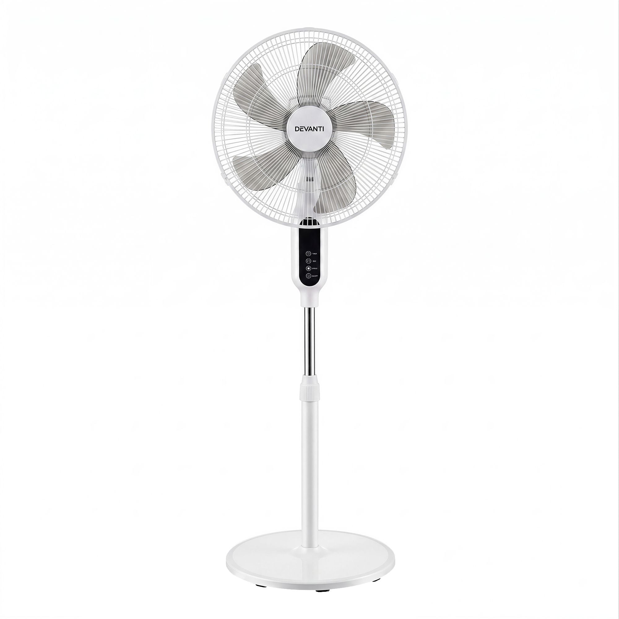 16-Inch Pedestal Fan with Remote Control, 3 Speeds, 8H Timer, White