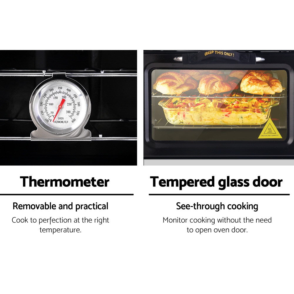 Portable Gas Oven & Stove – Twin Burners, 3500BTU Oven, Stainless Steel
