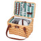 Alfresco 2 Person Picnic Basket Set Willow Insulated Cooler Cutlery Wine Glasses