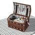 4 Person Picnic Basket Set Insulated Storage Blanket